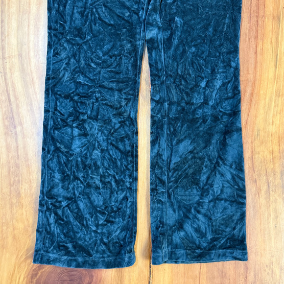 Vintage Y2K Ecko Red Women's Pants L Low Rise Flare Velour Track Wide HH23 - Picture 2 of 8